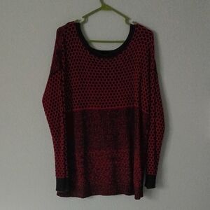 Red and Black Long Sleeve Sweater